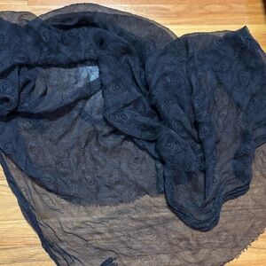 Elegant Black Silk Scarf